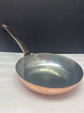 Baumalu Fry Pan Saute Skillet Copper 8” Diameter Made in Italy